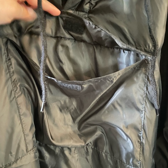 Black Geometric Men's Fleece lined pullover windbreaker 2XL - Picture 3 of 11